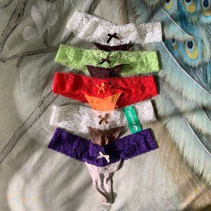 5 Lace Panty Thongs Honeydew Intimates Size S SOLD